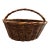 Vintage French Gathering Basket With Woven Cane Handle, Circa 1940s For Sale