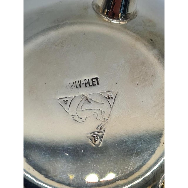 Red Swedish Decorative Bowl in Silver-Plated Metal and Red Glass from Salvi-Plet, 1960s For Sale - Image 8 of 11