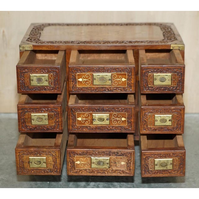Small Antique Anglo Indian Military Campaign Chest of Drawers, 1880 For Sale - Image 18 of 18