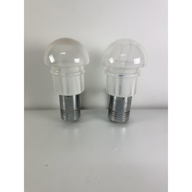 Mid-Century Modern Murano Glass and Metal Wall Lamps, 1960s, Set of 2 For Sale - Image 9 of 17