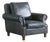 English Rolled Arm - Arm Chair - Slate Leather For Sale