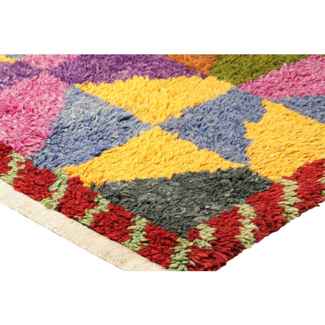 Vintage Tulu Rug With Colorful Geometric Diamond Patterns, From Rug & Kilim For Sale In New York - Image 6 of 8
