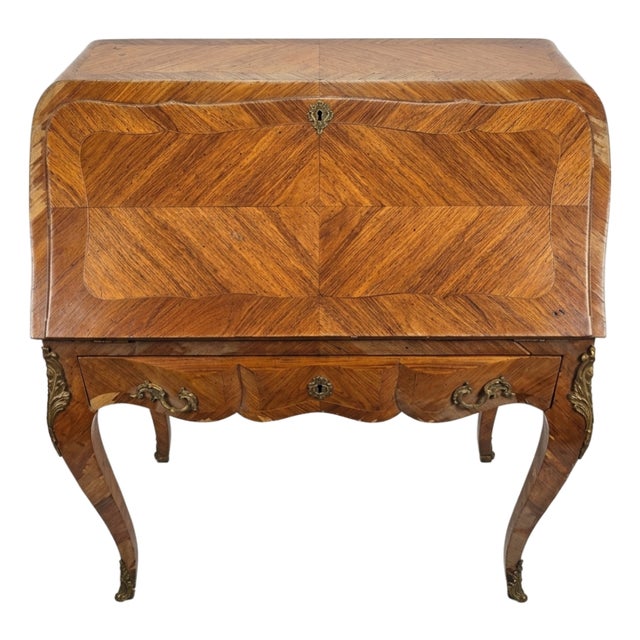 Mid 18th Century Louis XV Gilt-Bronze Mounted Kingwood Bureau en Pente For Sale