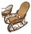 Rattan and Double Caned Rocking Chair For Sale