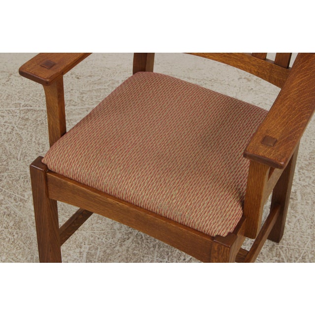 Pair Stickley Mission Oak Arts & Crafts Armchairs For Sale - Image 9 of 17