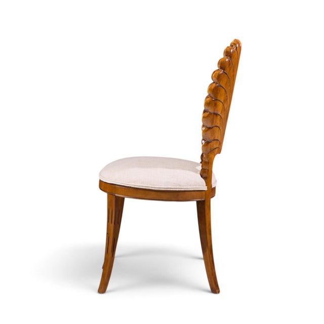 Venetian Grotto Hollywood Regency Style Scalloped Shell Back Dining Chairs - Pair For Sale - Image 9 of 10