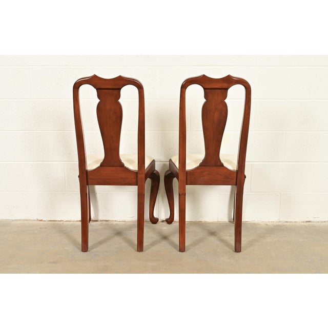 Henkel Harris Queen Anne Solid Cherry Wood Dining Chairs, Set of Six For Sale - Image 11 of 13