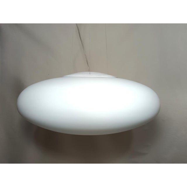 Large Pendant Light in Murano Opaline Glass, 1990s For Sale - Image 9 of 17