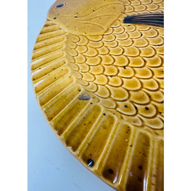 Set of 3 Vintage Villeroy & Boch Gallo "Neptuno" Fish Plates, 1970s West Germany Earthenware, Mid-Century Modern Ceramic Serving Dishes For Sale - Image 12 of 13
