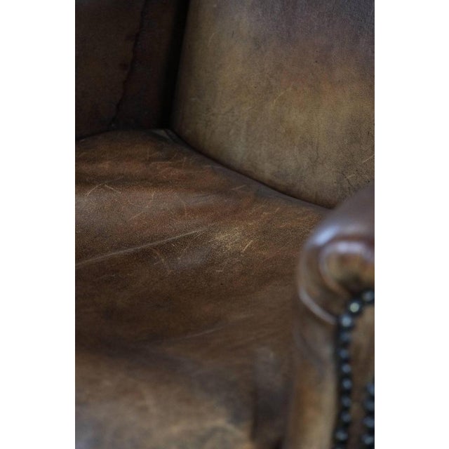 Vintage Club Chair in Sheepskin Leather For Sale - Image 16 of 18