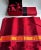 Late 20th Century Late 20th C. Boxed Set of 4 Walai Crimson & Orange Stripe Silk Placemats & Napkins For Sale - Image 5 of 18