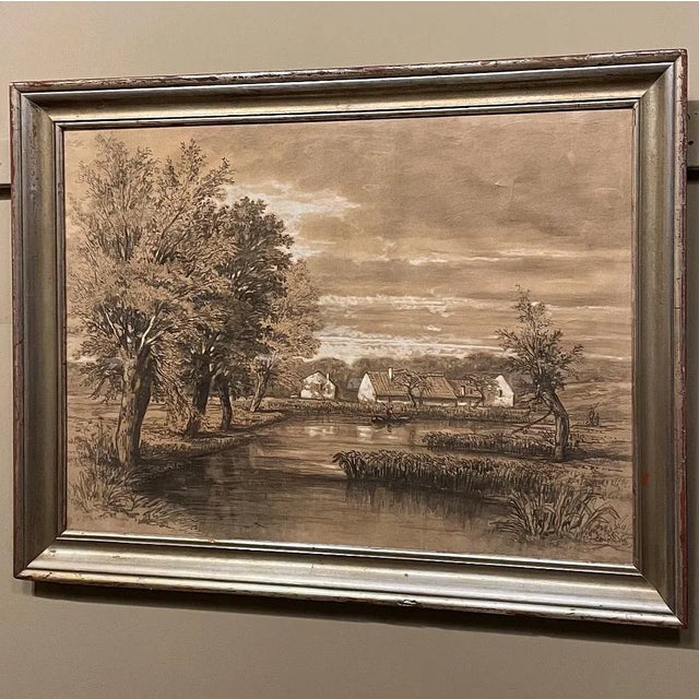 19th Century Framed Pastel by Francois Stroobant (1819-1916) For Sale - Image 4 of 13