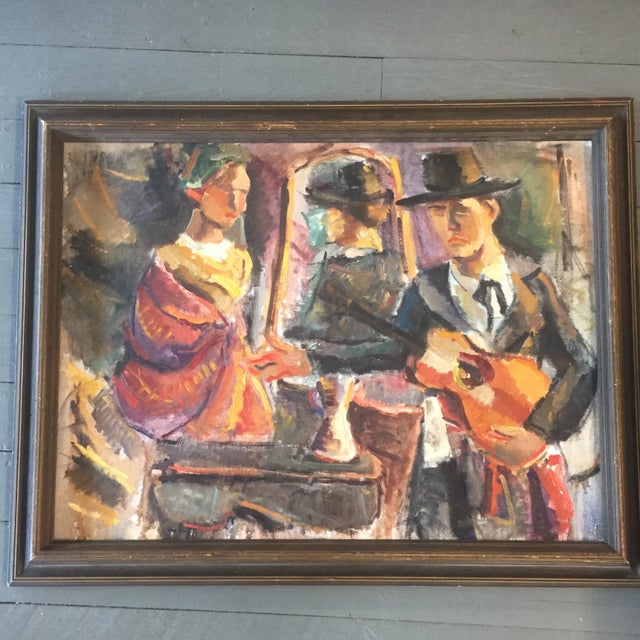 Mid-Century Original Modernist Figurative Painting For Sale In Philadelphia - Image 6 of 6