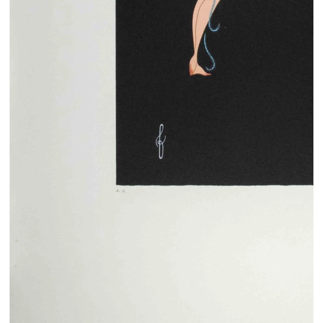 Letter f - from the suite letters of the alphabet is a contemporary artwork realized by erté (romain de tirtoff)....