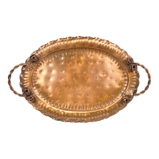 Vintage Copper Serving Tray For Sale