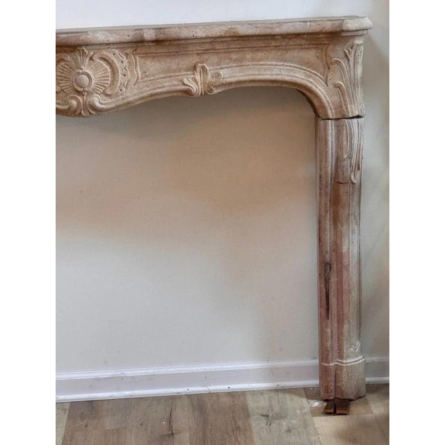 Cream Fine French Limestone Mantelpiece, 18th Century, C, 1745 For Sale - Image 8 of 12