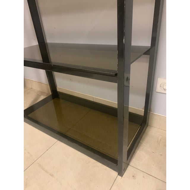 Chrome-Plated Metal and Opaque Glass Shelf, 20th Century For Sale - Image 9 of 10