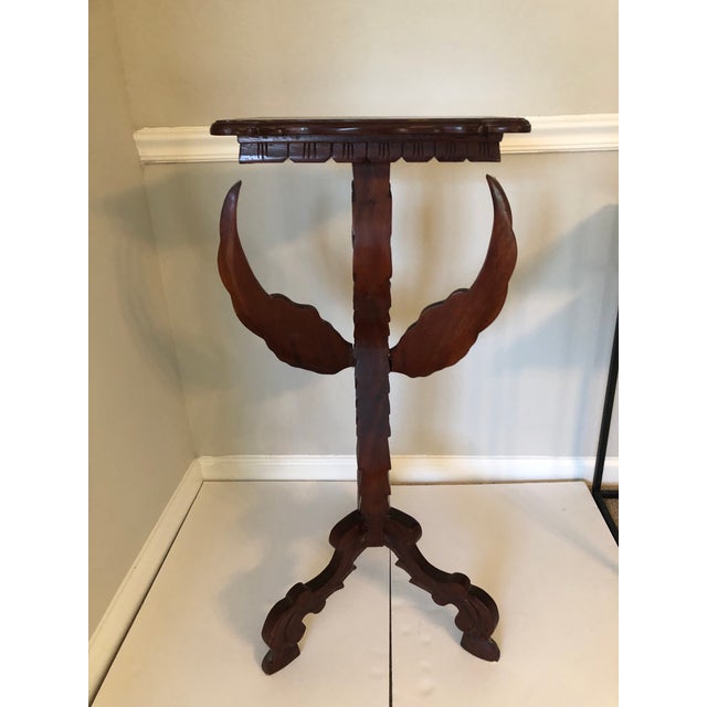 Vintage Carved Winged Dragon Pedestal or Plant Stand For Sale - Image 9 of 10