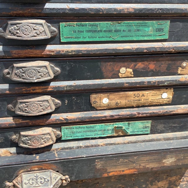 Antique Printers Case With 12 Typesetter Trays For Sale - Image 14 of 16