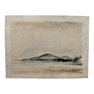 Henry Emil Salloch Original Watercolor on Paper Mt. Desert Island, 1948. For Sale