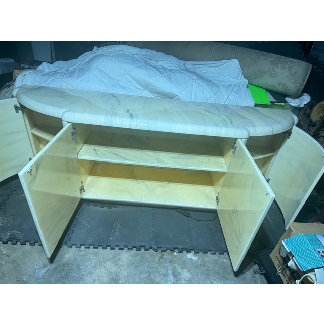 Cream 1970s Vintage Lacquered Italian Sideboard for Dining Room For Sale - Image 8 of 8