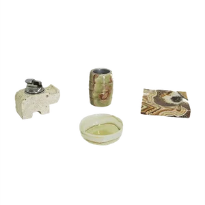 Smoking Accessories in Marble and Onyx, 1970s, Set of 4