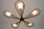 This italian mid-century brass 5-arm sputnik chandelier from the 1950s is a striking lighting piece that combines...