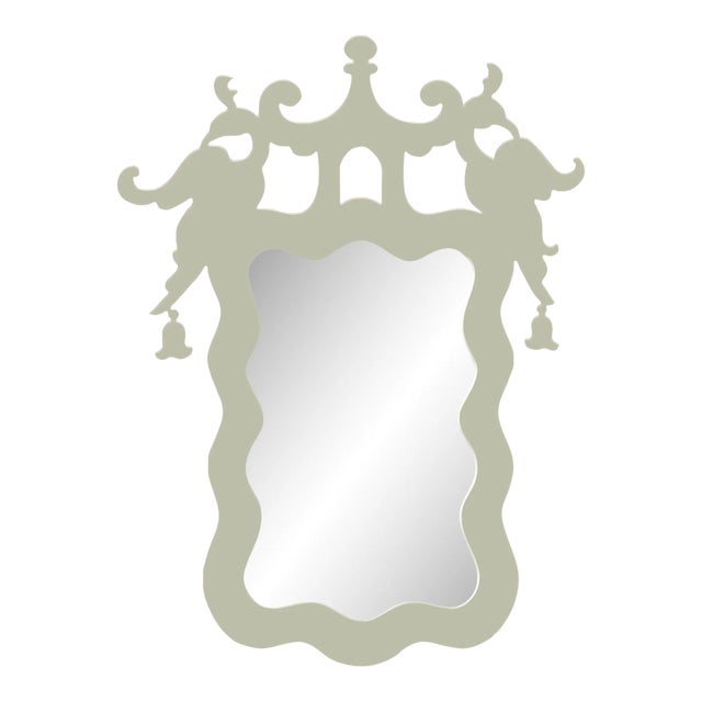 Fleur Home x Aldous Bertram Rococo Mirror in Mizzle, 28x38 For Sale