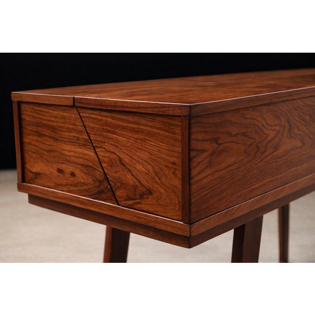 Mid-Century Brazilian Modern Rosewood Lift-Top Desk / Vanity Console, Brazil, 1950s For Sale - Image 12 of 16
