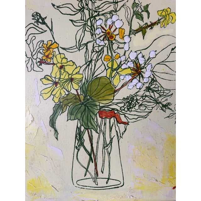 1970s Vintage Impressionist Still Life - Floral Bouquet in Vase Oil on Canvas Painting, Signed For Sale - Image 4 of 11