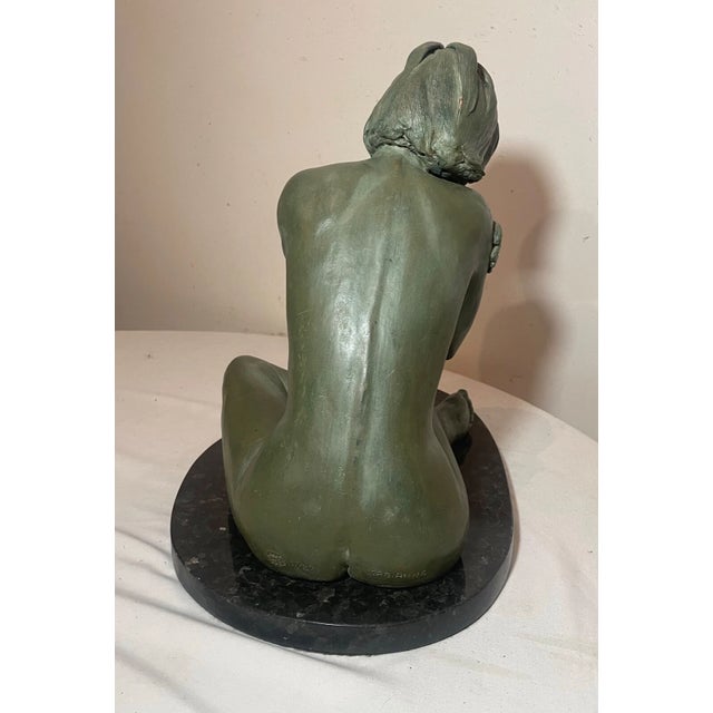 Large Vintage Handmade Marianne Broome Nude Terracotta Pottery Sculpture Statue For Sale - Image 9 of 17
