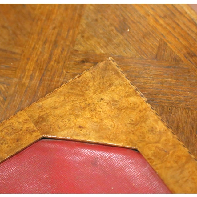 Mid-Century French Burl Wood 6-Piece Desk Set With Letter Rack and Accessories For Sale In Dallas - Image 6 of 17