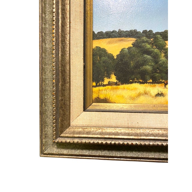Mid 20th Century Richard Danskin Original Oil Painting Horse Farm Barn Rustic Landscape Carmel California For Sale - Image 10 of 12