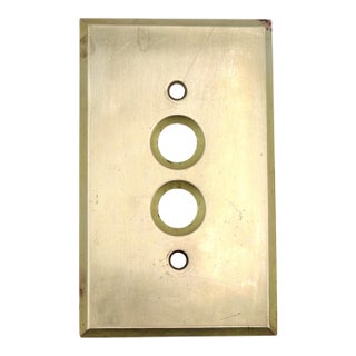 Vintage Brass Single Gang Push Button Switch Cover For Sale