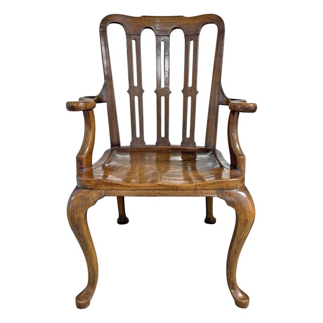 English Pair of George II-Style Hall Armchairs For Sale - Image 3 of 15