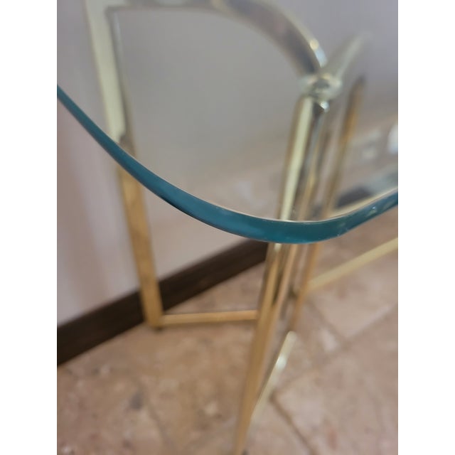 Brass and Glass Entry/Sofa Table For Sale - Image 9 of 10