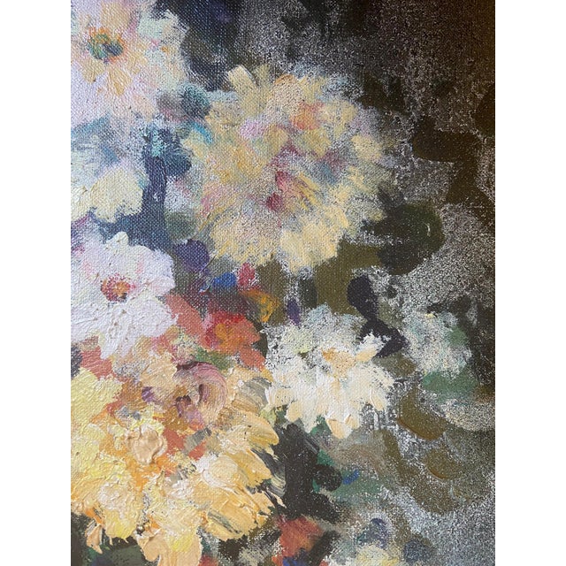 Jean Bréant, Bouquet of Peonies, 1960s, Oil Painting on Canvas For Sale - Image 4 of 9