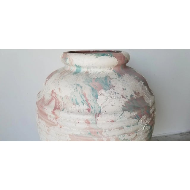 1980s Vintage Ribbed Design Art Pottery Vase For Sale - Image 5 of 13