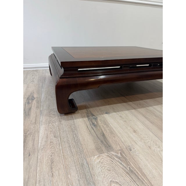 Henredon Vintage Ming Style Hollywood Regency Chinoiserie Mahogany Coffee Table For Sale - Image 10 of 12