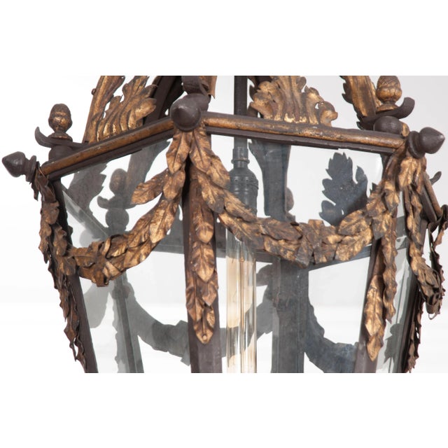 Brass French 19th Century Iron and Gilt Brass Lantern For Sale - Image 8 of 13