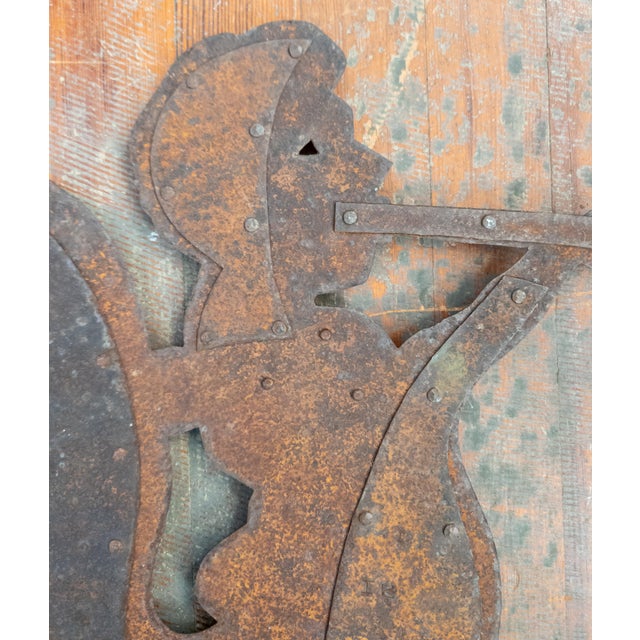 Early 20th Century Primitive Folk Art Sheet Metal Weathervane of Triton For Sale In New York - Image 6 of 15