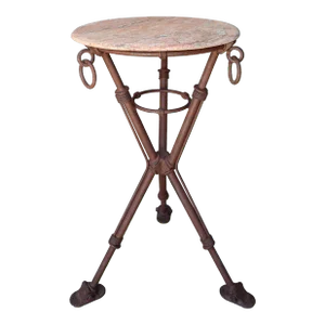 Iron and Marble Rustic Bar Table