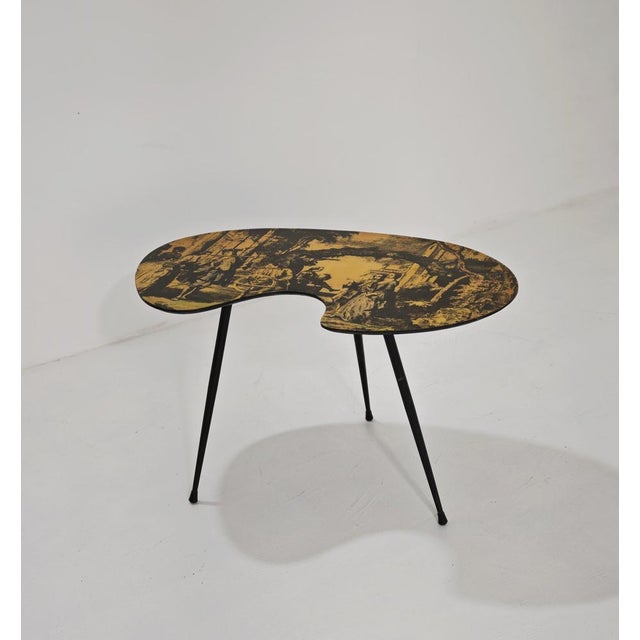 Black Mid-Century Modern Low Table in Wood and Metal, Italy, 1950s For Sale - Image 8 of 12