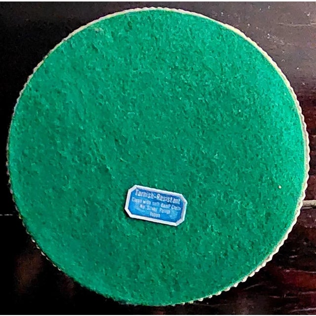 Japanese Beautiful Silver Plate Vintage Bottle Coaster For Sale - Image 3 of 13