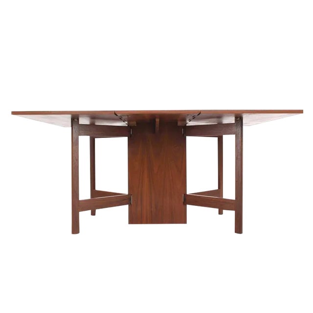 George Nelson Walnut Drop Leaf Dining Table Gate Leg For Sale - Image 11 of 11