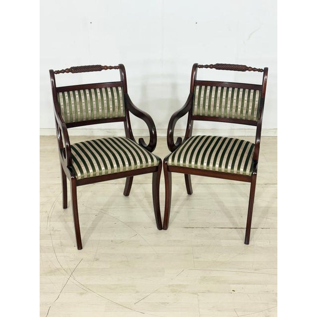 Upholstered Mahogany Dining Armchairs, Set of 2 For Sale - Image 11 of 14