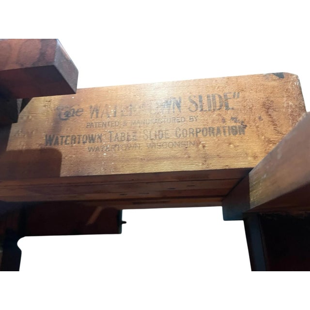 Wood Vintage John Widdicomb Mid-Century Modern Petite Drop-Leaf Dining Table, Seats 10, Four Leaves With Original Storage Box For Sale - Image 7 of 12