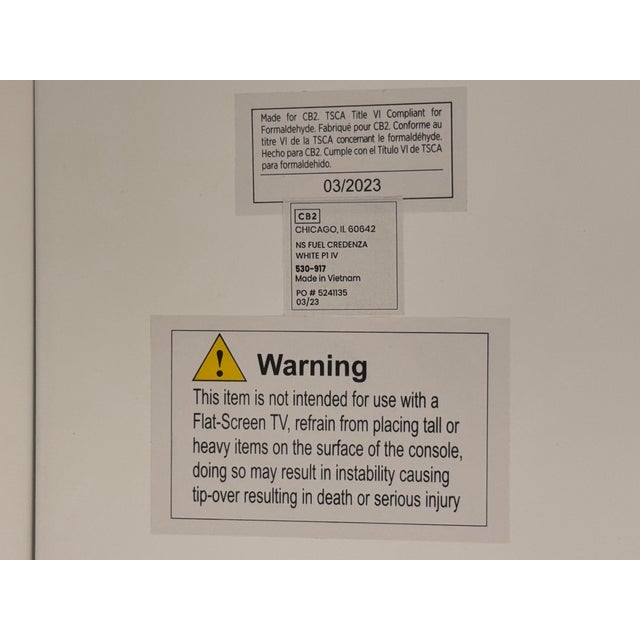 Cb2 Fuel White Credenza For Sale - Image 12 of 12