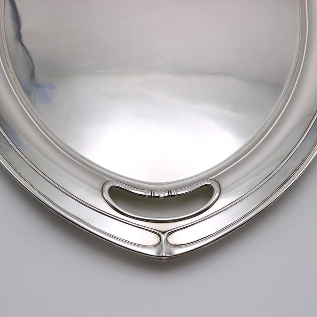 Art Nouveau Period Sterling Silver Tray England 1893 For Sale - Image 10 of 18