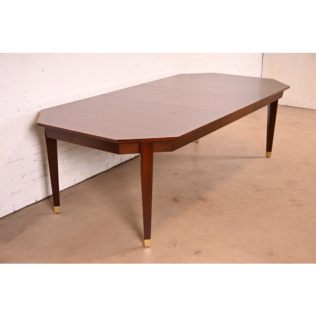 Henredon Henredon French Regency Louis XVI Banded Walnut Extension Dining Table | Newly Refinished For Sale - Image 4 of 18
